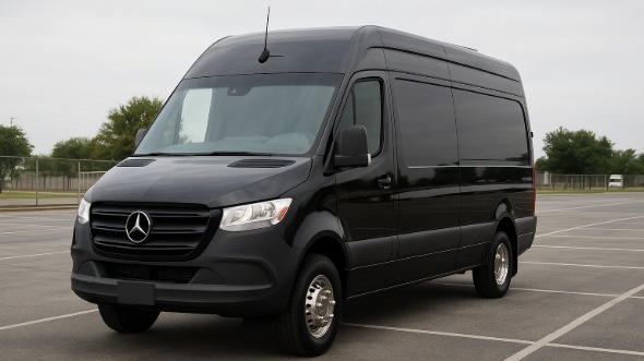 Exterior of Greenwich Party Bus Company's 14 Passenger Sprinter Limousine in Greenwich