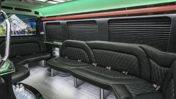 Interior of Hartford Party Bus Company's 15 Passenger Party Bus in Hartford