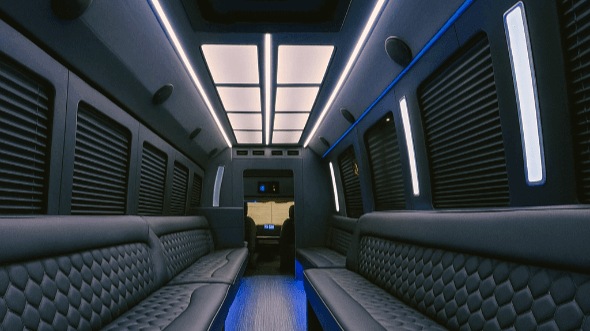Interior of Norwalk Party Bus Company's 20 Passenger Party Bus in Norwalk