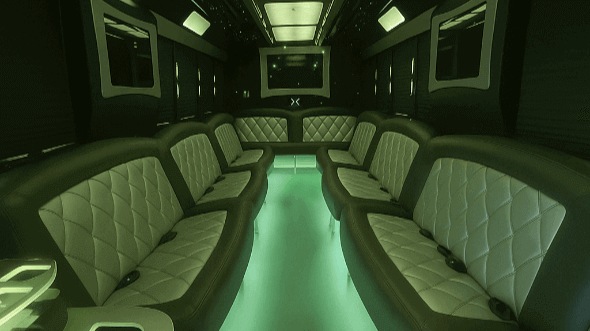 Interior of West Haven Party Bus Company's 25 Passenger Party Bus in West Haven