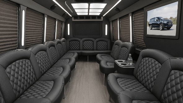 Interior of New Haven Party Bus Company's 28 Passenger Party Bus in New Haven