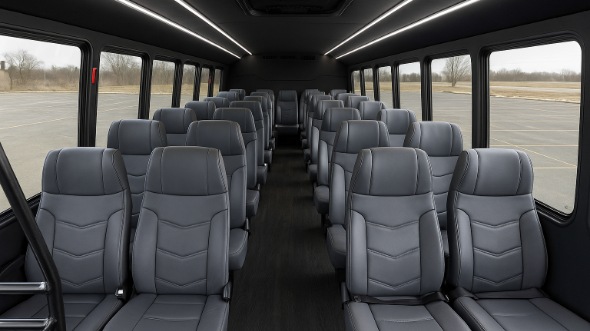 Interior of Connecticut Party Bus Company's 30 Passenger Minibus in Connecticut