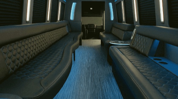 Interior of Stamford Party Bus Company's 30 Passenger Party Bus in Stamford