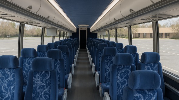 Interior of Connecticut Party Bus Company's 40 Passenger Charter Bus in Connecticut