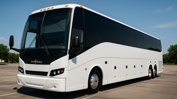 Exterior of Connecticut Party Bus Company's 45 Passenger Charter Bus in Connecticut