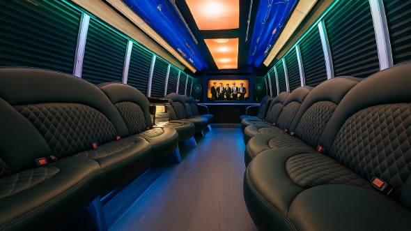 Interior of Norwalk Party Bus Company's 50 Passenger Party Bus in Norwalk