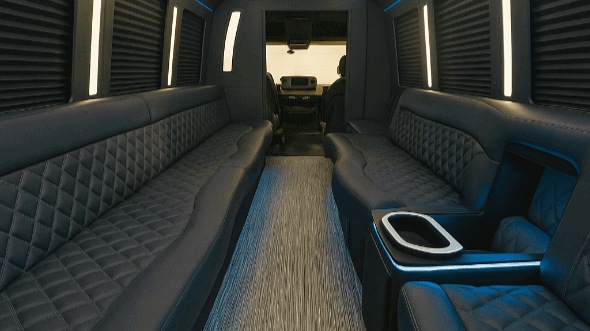 Interior of Stamford Party Bus Company's 50 Passenger Party Bus in Stamford
